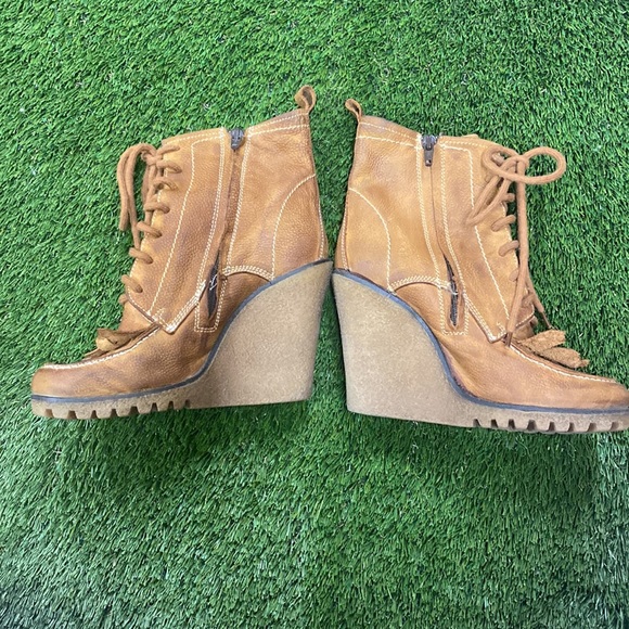 Lace up wedge tassel booties - size 35 - Picture 3 of 7